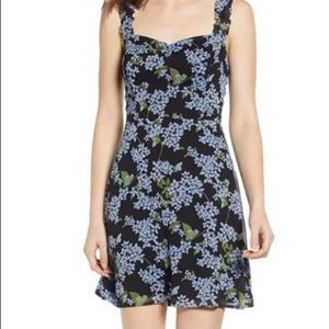 All in Favor black and blue floral mini dress